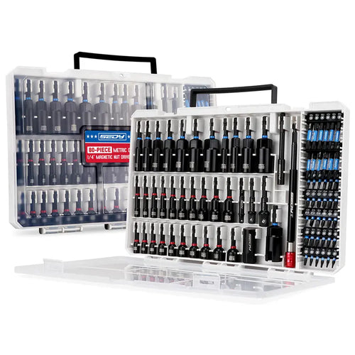 41/59/80-Piece Magnetic Impact Nut Driver Set – SAE & Metric with Adapters & Extensions