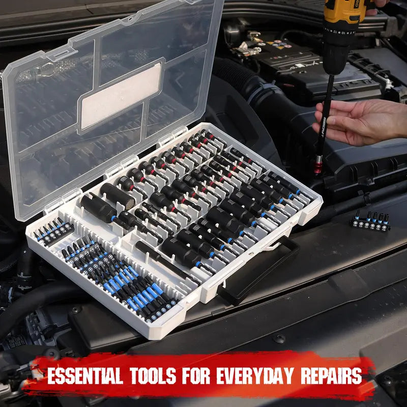 41/59/80-Piece Magnetic Impact Nut Driver Set – SAE & Metric with Adapters & Extensions