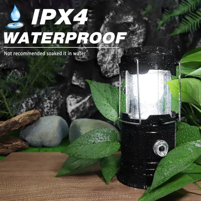 4-Pack Rechargeable Solar Camping Lanterns – Foldable LED Lights with Magnetic Base & Hanging Hook for Camping, Hiking & Emergencies