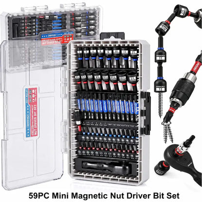 41/59/80-Piece Magnetic Impact Nut Driver Set – SAE & Metric with Adapters & Extensions